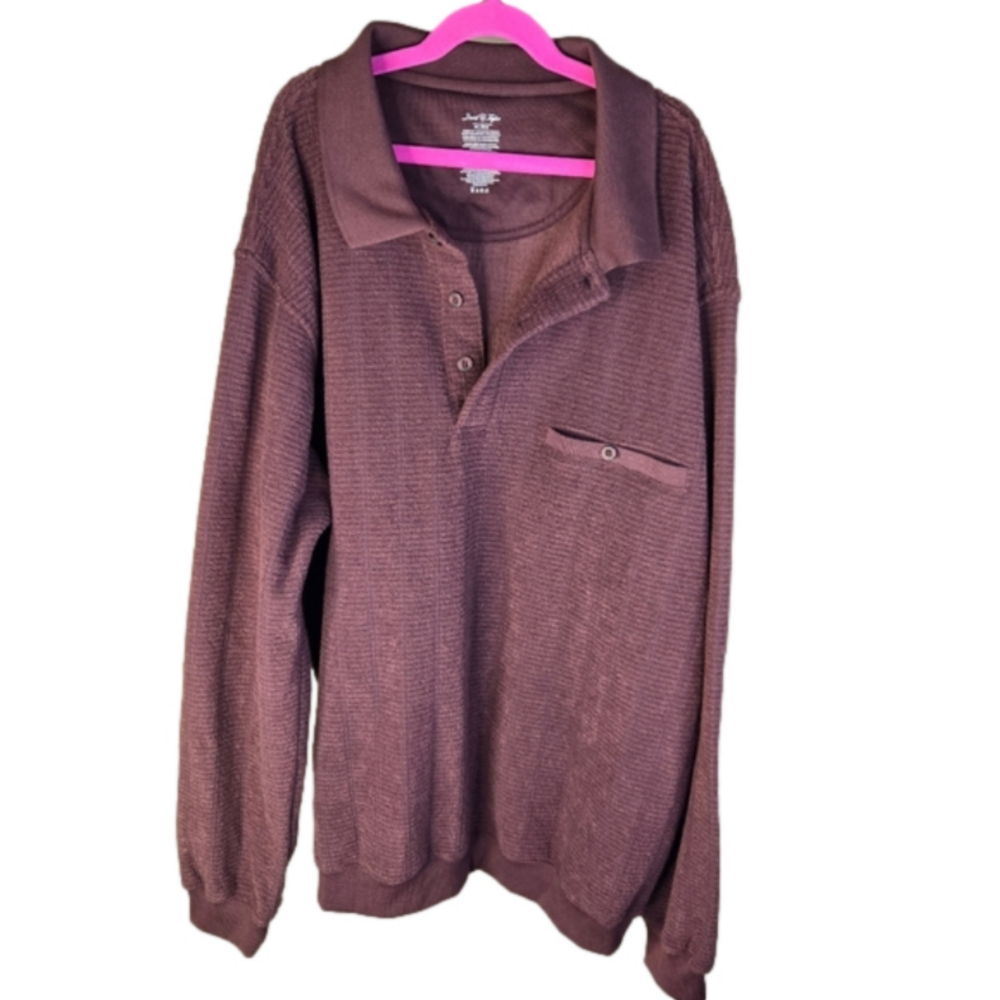 David Taylor Mens Long Sleeve Sweater Maroon XL